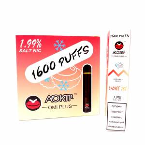 ЛИЧИ ЛЕД AOKM Omi plus 1600 затяжек 1,99% nic Оригинал Одноразовая электронная сигарета