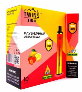 КЛУБНИЧНЫЙ ЛИМОНАД Twins Grande 1500 затяжек 2% nic Одноразовая электронная сигарета